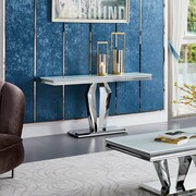 Konsola glamour Belmont - stal szlachetna blat szklany nowoczesny Bellacasa