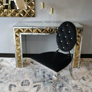 Krzesło Ludwik II glamour Black - nowoczesne krzesła pikowane kryształkami, kołatka Bellacasa