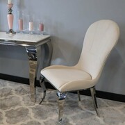 Krzesło glamour Tiffany Beige - krzesło tapicerowane beżowe Bellacasa