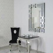 Srebrne lustro glamour prostokątne 80x120 cm M-0516 Bellacasa
