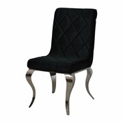 Krzesło glamour Hamilton Black - krzesło tapicerowane czarne Bellacasa