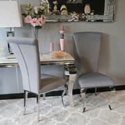 Krzesło glamour Ottavio Dark Grey - krzesło tapicerowane szare Bellacasa