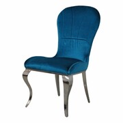 Krzesło glamour Tiffany Dark Blue - krzesło tapicerowane niebieskie Bellacasa