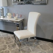 Krzesło glamour Stanley White - krzesło tapicerowane białe Bellacasa