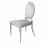 Krzesło Ludwik glamour Silver - krzesło tapicerowane szare Bellacasa