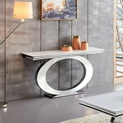 Konsola glamour Dallas - stal szlachetna blat kamienny nowoczesny Bellacasa