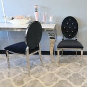 Krzesło Ludwik glamour Black - nowoczesne krzesła pikowane kryształkami Bellacasa