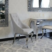 Krzesło glamour William II Silver - krzesła szare pikowane guzikami Bellacasa