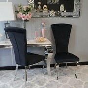 Krzesło glamour Ottavio Black - krzesło tapicerowane czarne Bellacasa