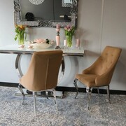 Krzesło glamour William II Prestige Brown - krzesła brązowe pikowane guzikami Bellacasa