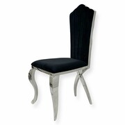 Krzesło glamour Lorenzo Black - krzesło tapicerowane czarne Bellacasa