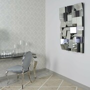 Srebrne lustro glamour prostokątne 80x120 cm M-0520 Bellacasa