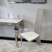 Krzesło glamour Parker White Eco - nowoczesne krzesło tapicerowane ekoskóra Bellacasa