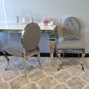 Krzesło Ludwik II glamour Dark Grey - nowoczesne krzesła pikowane kryształkami Bellacasa