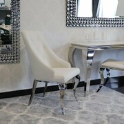 Krzesło glamour William II White - krzesła białe pikowane guzikami Bellacasa