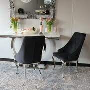 Krzesło glamour William II Black - krzesła czarne pikowane guzikami Bellacasa