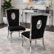 Krzesło glamour Luxury II Black - krzesło tapicerowane czarne kpl 4 szt Bellacasa