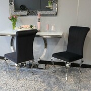 Krzesło glamour Stanley Black - krzesło tapicerowane czarne Bellacasa