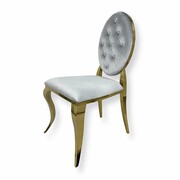 Krzesło Ludwik II Gold glamour Silver - złote krzesła pikowane kryształkami Bellacasa