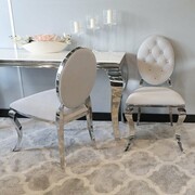 Krzesło Ludwik II glamour Silver - nowoczesne krzesła pikowane kryształkami Bellacasa
