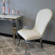 Krzesło glamour Tiffany White - krzesło tapicerowane białe Bellacasa