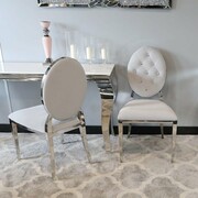 Krzesło Ludwik glamour Silver - nowoczesne krzesła pikowane kryształkami Bellacasa
