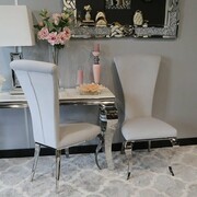 Krzesło glamour Ottavio Silver - krzesło tapicerowane szare Bellacasa