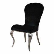 Krzesło glamour Tiffany Black - krzesło tapicerowane czarne Bellacasa