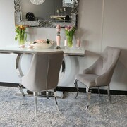 Krzesło glamour William II Grey - krzesła szare pikowane kryształkami Bellacasa