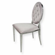 Krzesło Ludwik glamour Pink - nowoczesne krzesła pikowane kryształkami Bellacasa
