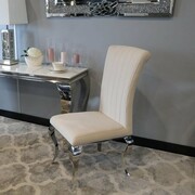 Krzesło glamour Stanley Beige - krzesło tapicerowane beżowe Bellacasa