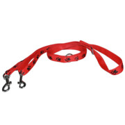 Chaba Smycz taśma łapki regulowana czerwono czarna 16mm/260cm + prezent CHABA
