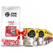John Dog Good Form średnie i duże rasy Kurczak z wołowiną 12kg + Koema mix 3 smaków 800g x 6 + prezent JOHN DOG