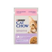 Cat Chow Sensitive łosoś z cukinią 85g x 12 + prezent PURINA CAT CHOW