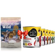 Taste of the Wild Wetlands 12,2kg + Koema 90% mięsa mix 6 smaków 800g x 6 + prezent TASTE OF THE WILD