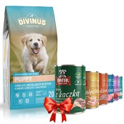 Divinus Puppy 20kg + Fafik karma mokra mix smaków 6x400g + prezent DIVINUS