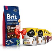 Brit Premium By Nature Senior Large/Extra Large L+XL 15kg + Koema mix 3 smaków 800g x 6 + prezent BRIT