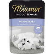 Miamor Ragout Royale Kitten w galaretce z wołowiną saszetka 100g x 12 + prezent MIAMOR