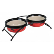 Trixie Miski ceramiczne na stojaku 2x250ml + prezent TRIXIE