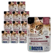 Bozita Feline Indoor & Sterilised wołowina w galaretce 85g x 12 + prezent BOZITA