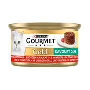 Gourmet Gold Savoury Cake wołowina i pomidory 85g x 12 + prezent GOURMET