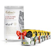 Eden Country Cuisine Medium & Large 12kg + Koema mix 3 smaków (królik, indyk, kaczka) 800g x 6 + prezent EDEN