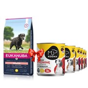 Eukanuba Caring Senior Large & Giant Breed 15kg + Koema mix 3 smaków 800g x 6 + prezent EUKANUBA