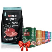 Pan Mięsko Wieprzowina z dzikiem XL 20kg + Fafik karma mokra mix smaków 6x400g + prezent PAN MIĘSKO