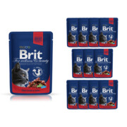 Brit Premium Cat wołowina i groszek 12x100g + prezent BRIT