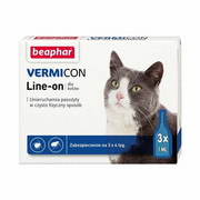 Beaphar Vermicon Line On krople na pchły i kleszcze dla kota 3 x 1ml + prezent Beaphar