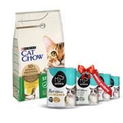 Cat Chow Adult Special Care Sterilised Chicken 15kg + Koema mus dla kota Pakiet próbny 400g x 4 + prezent PURINA CAT CHOW