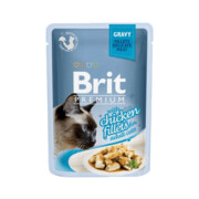 Brit Premium Cat Pouch Fileciki w sosie z kurczakiem 12x85g + prezent BRIT