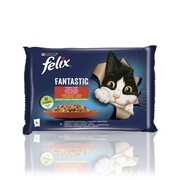 Felix Fantastic Adult Wybór Mięs z Warzywami w galaretce 85g x 4 (multipak x 1) + prezent FELIX