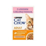 Cat Chow Adult łosoś z zieloną fasolką 85g x 12 + prezent PURINA CAT CHOW